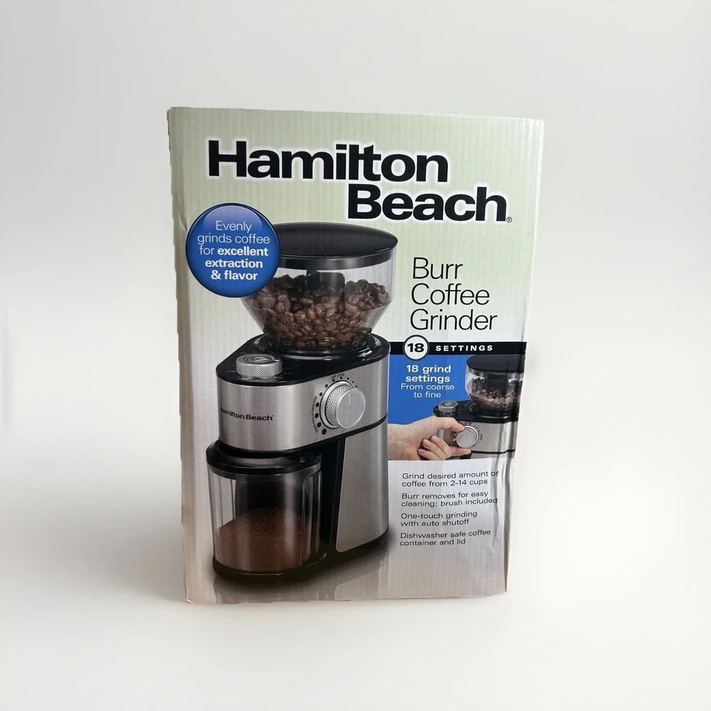 NEW Hamilton Beach 80385 Electric Burr Coffee Grinder 18 Settings 2-14 Cup